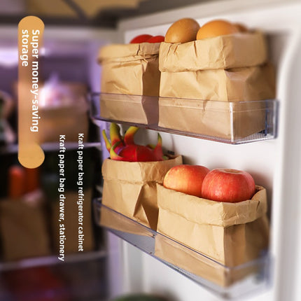 Universal Kraft Paper Bag Wholesale Refrigerator Storage Bread Food Packaging Bag Take out Take Away Oil-Proof Wrapping Paper Bag 100 Pcs