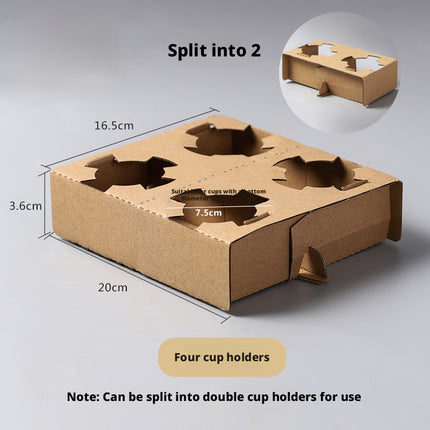 Disposable Coffee Cup Holder Milk Tea Cup Holder Cup Stand Paper Tea Tray Beverage Takeaway Holder