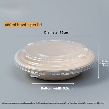 Disposable Paper Pulp Bowl Tableware Set Paper Bowl Commercial Household Bowl Biodegradable Whole Box Disposable Round Dinner Bowl