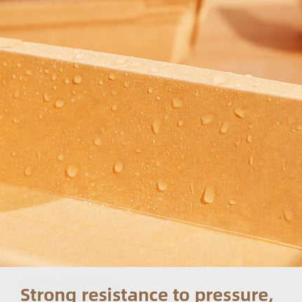 Disposable Lunch Box Kraft Paper Takeout Box Rectangular Takeaway Packaging Box Thickened with Lid Fruit Salad Picnic Box