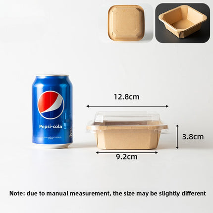 Disposable Kraft Paper Takeaway Box Square Octagonal Bowl Thickened with Lid Eco-friendly Lunch Box Bento Salad Box