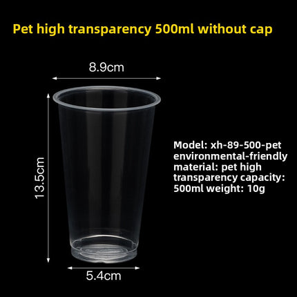 Disposable PET High Transparency Plastic Cup Milk Tea Beverage Coffee Cup Juice Beverage Cup Custom LOGO Cold Drink Cup