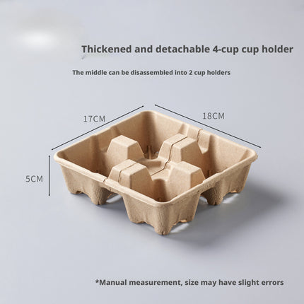 Disposable Coffee Cup Holder Milk Tea Cup Holder Cup Stand Paper Tea Tray Beverage Takeaway Holder