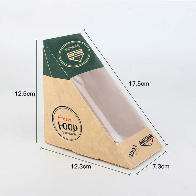Ins Style Sandwich Box Small/Large Window Thickened Sandwich Triangle Packaging Box Cheese Box Sandwich Box