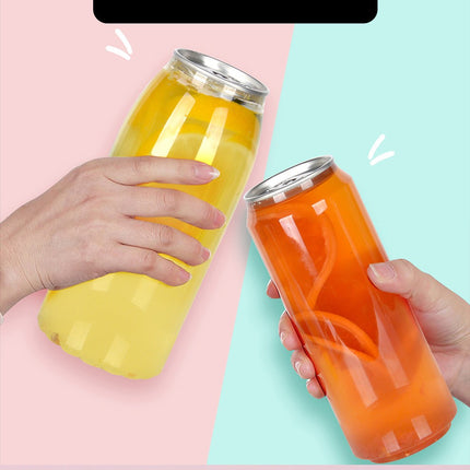 Can Sealing Machine Thickened PET Transparent Plastic Can Juice Beverage Bottle Disposable Milk Tea Cup with Aluminum Lid